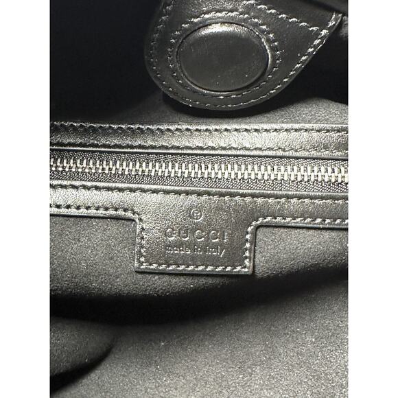 GUCCI Deco Large Camelia Black Quilted Leather Hobo Tote Chain Shoulder Bag - Picture 5 of 9